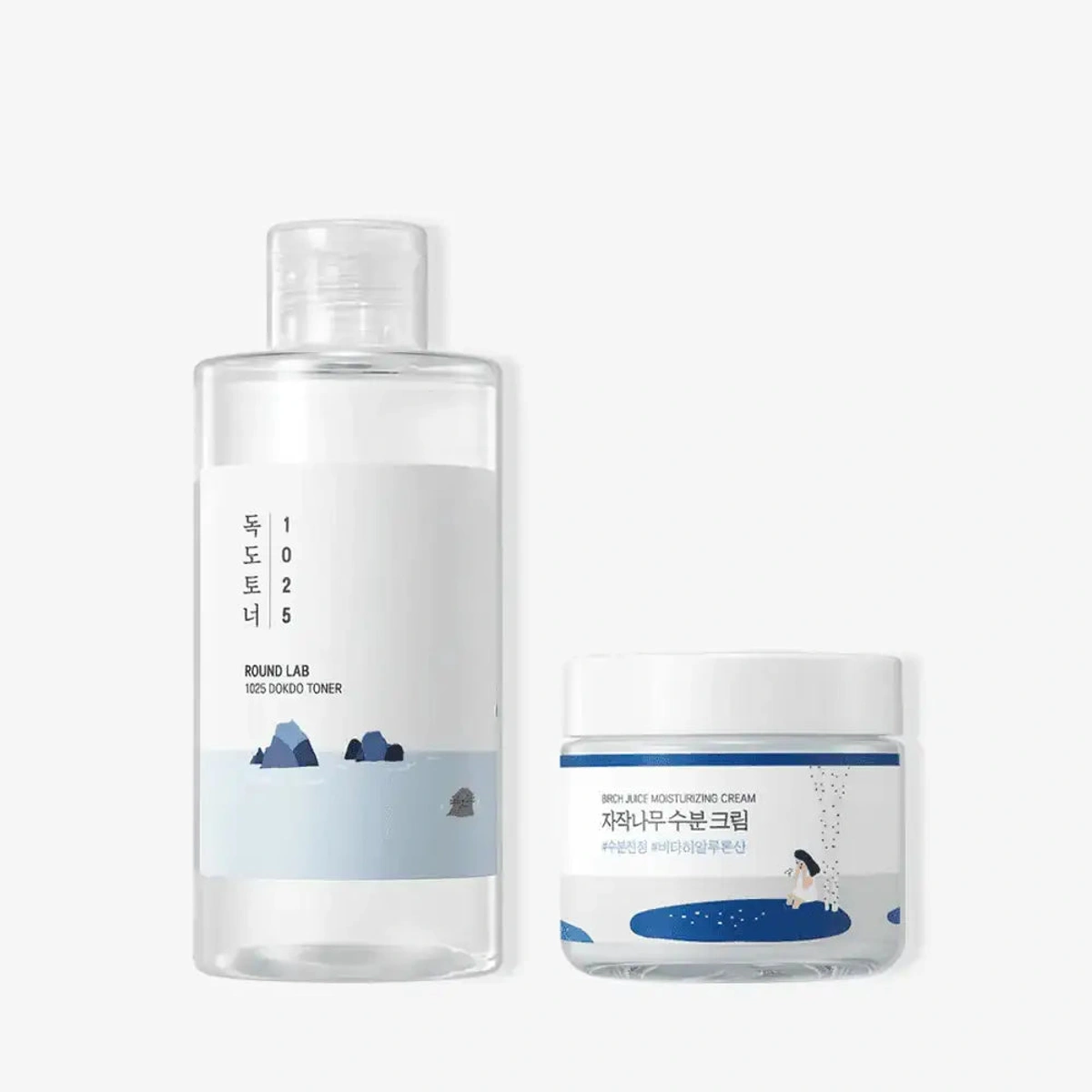 Simplest 2 Step Routine 1025 Dokdo Toner Birch Moisturizing Cream by Round Lab