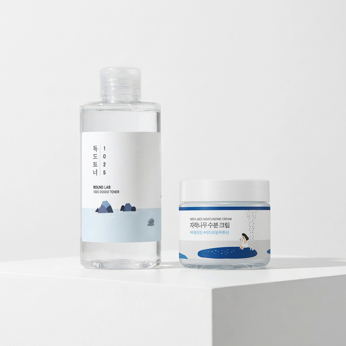 Simplest 2 Step Routine 1025 Dokdo Toner Birch Moisturizing Cream by Round Lab