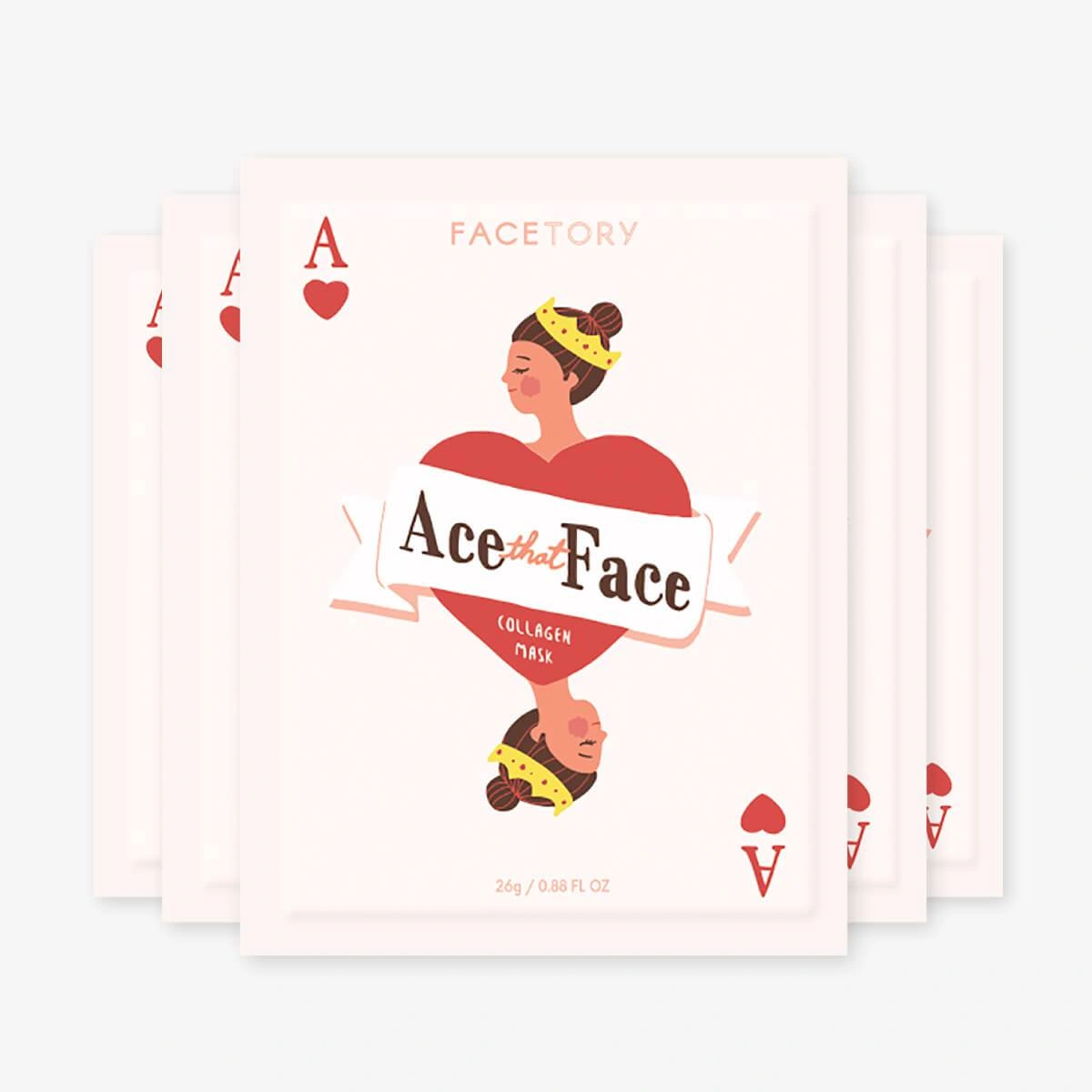 Ace That Face Collagen Sheet Mask Firming 5-Pack by FaceTory
