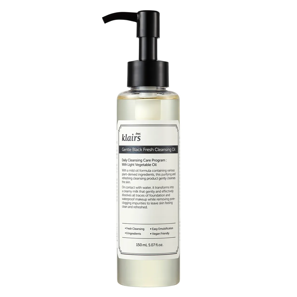 Gentle Black Fresh Cleansing Oil by Klairs