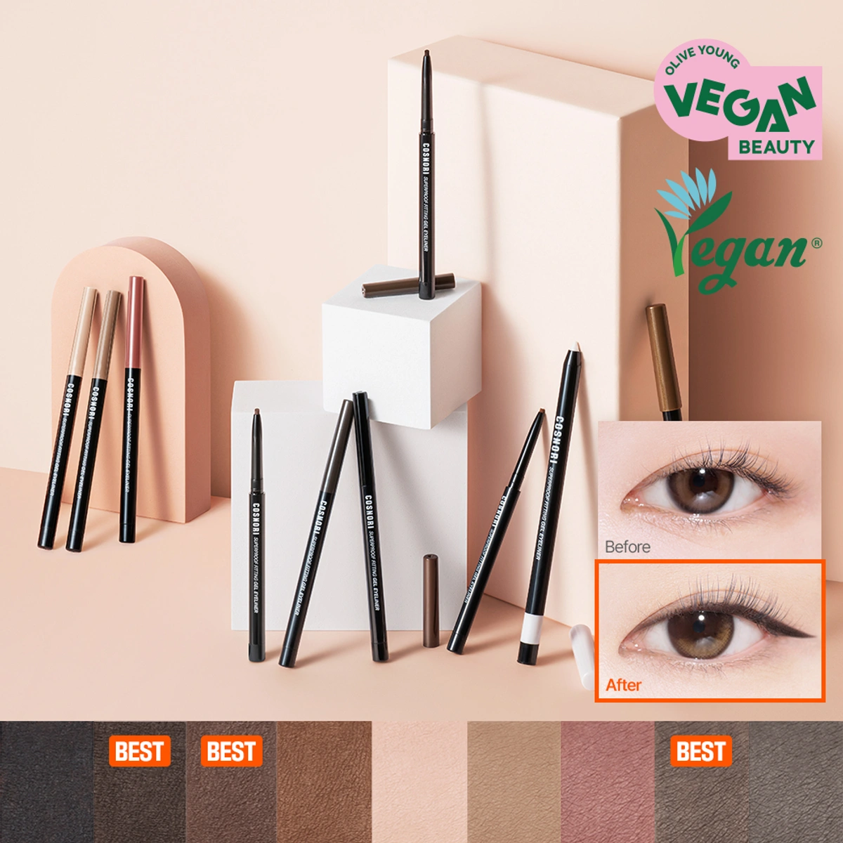 Cosnori Superproof Fitting Gel Eyeliner Pencil 11 Colors by COSNORI