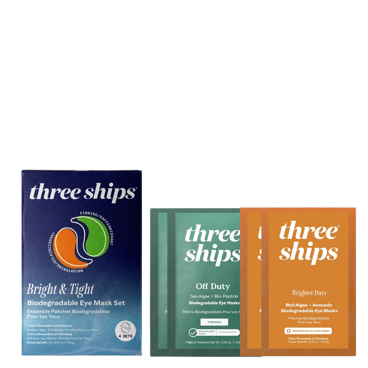 Bright Tight Biodegradable Eye Mask Quartet by Three Ships