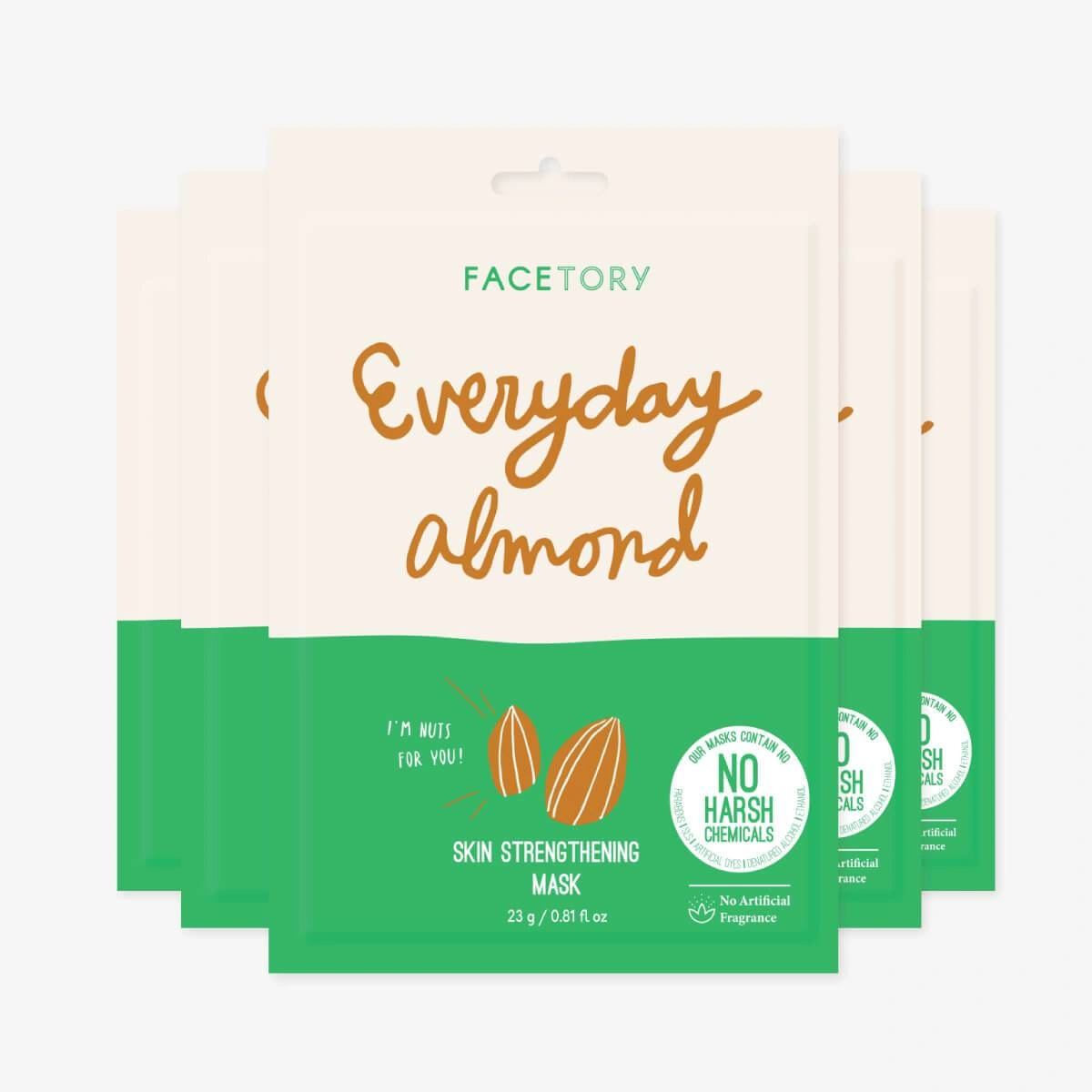 Everyday Almond Skin Strengthening Sheet Mask 5-Pack by FaceTory