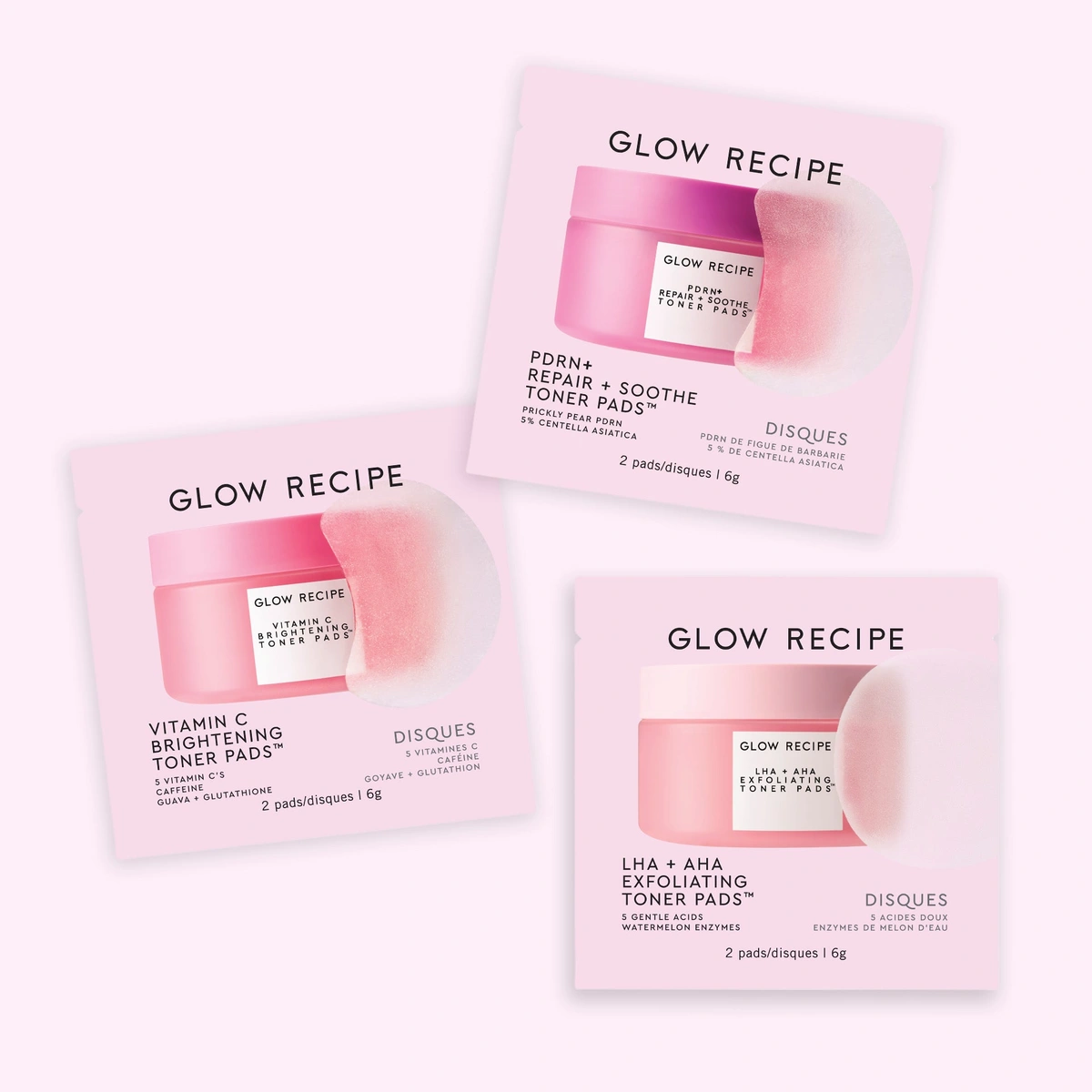 Korean Toner Pad Sample Trio by Glow Recipe