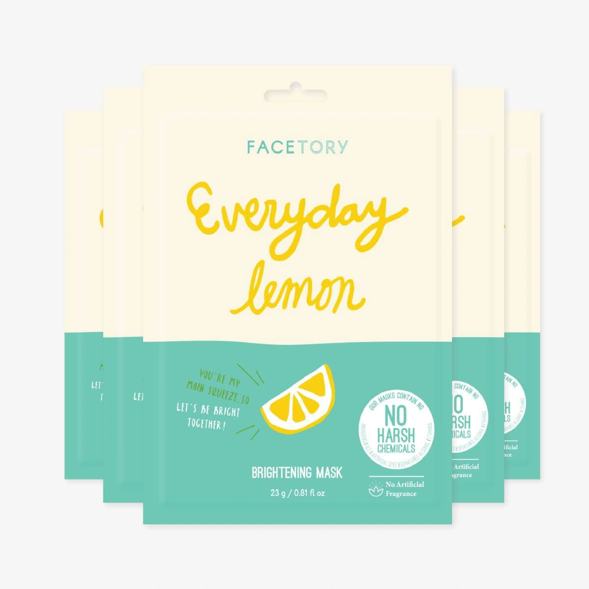 Everyday Lemon Brightening Sheet Mask 10-Pack by FaceTory