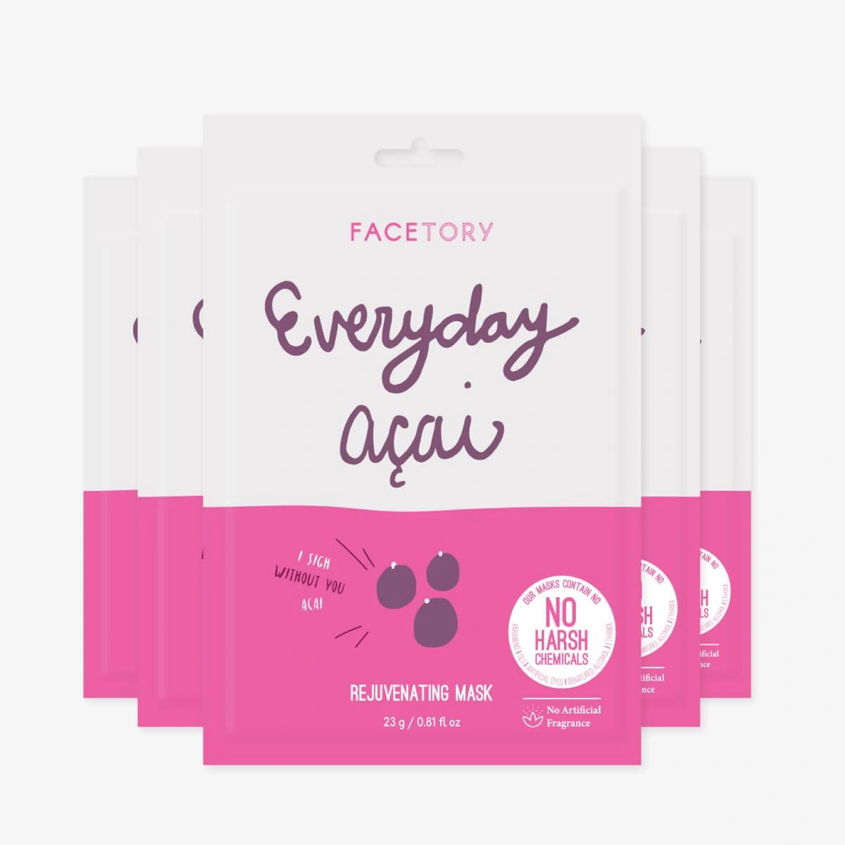 Everyday Acai Rejuvenating Sheet Mask 5-Pack by FaceTory