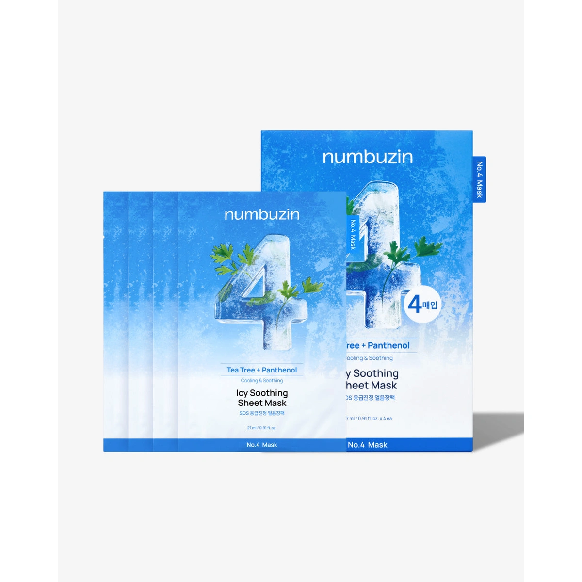 No 4 Icy Soothing Sheet Mask 4 Sheets by Numbuzin