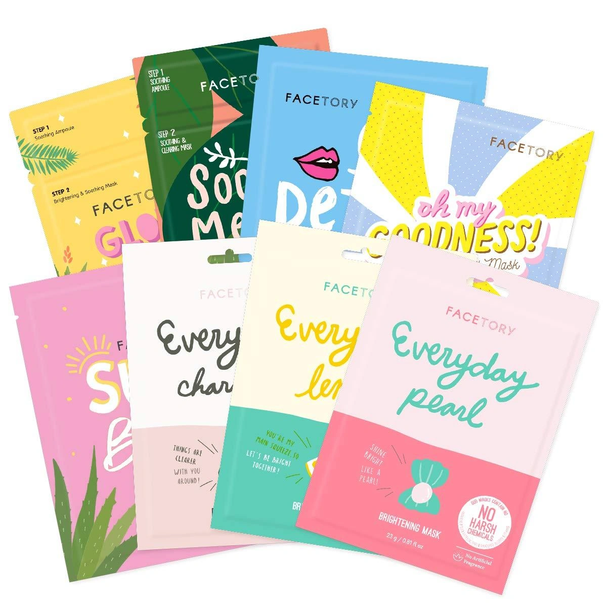 Facetory Skin Type Sheet Mask Collection Pack Of 8 by FaceTory