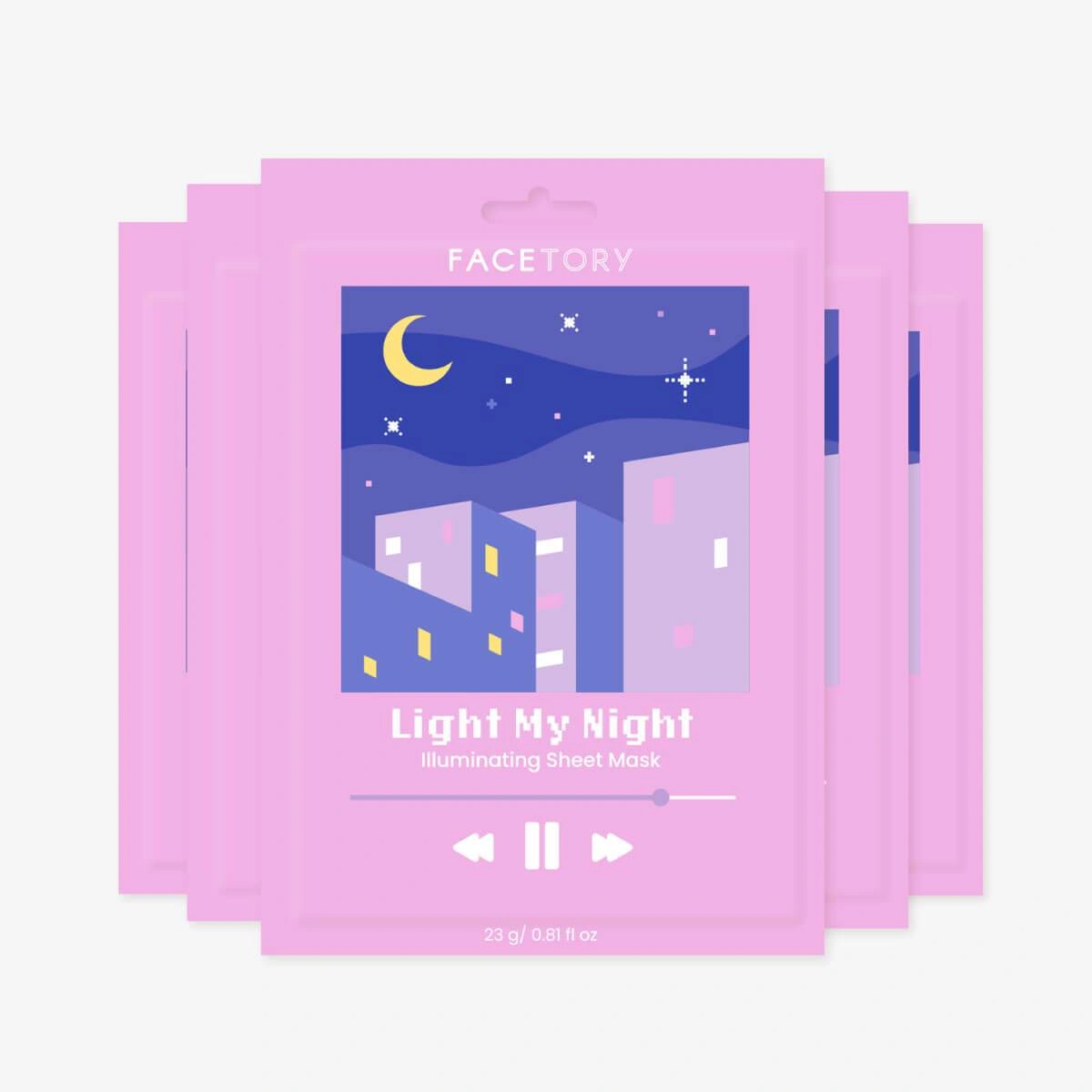 Light My Night Illuminating Sheet Mask Yuja 10-Pack by FaceTory