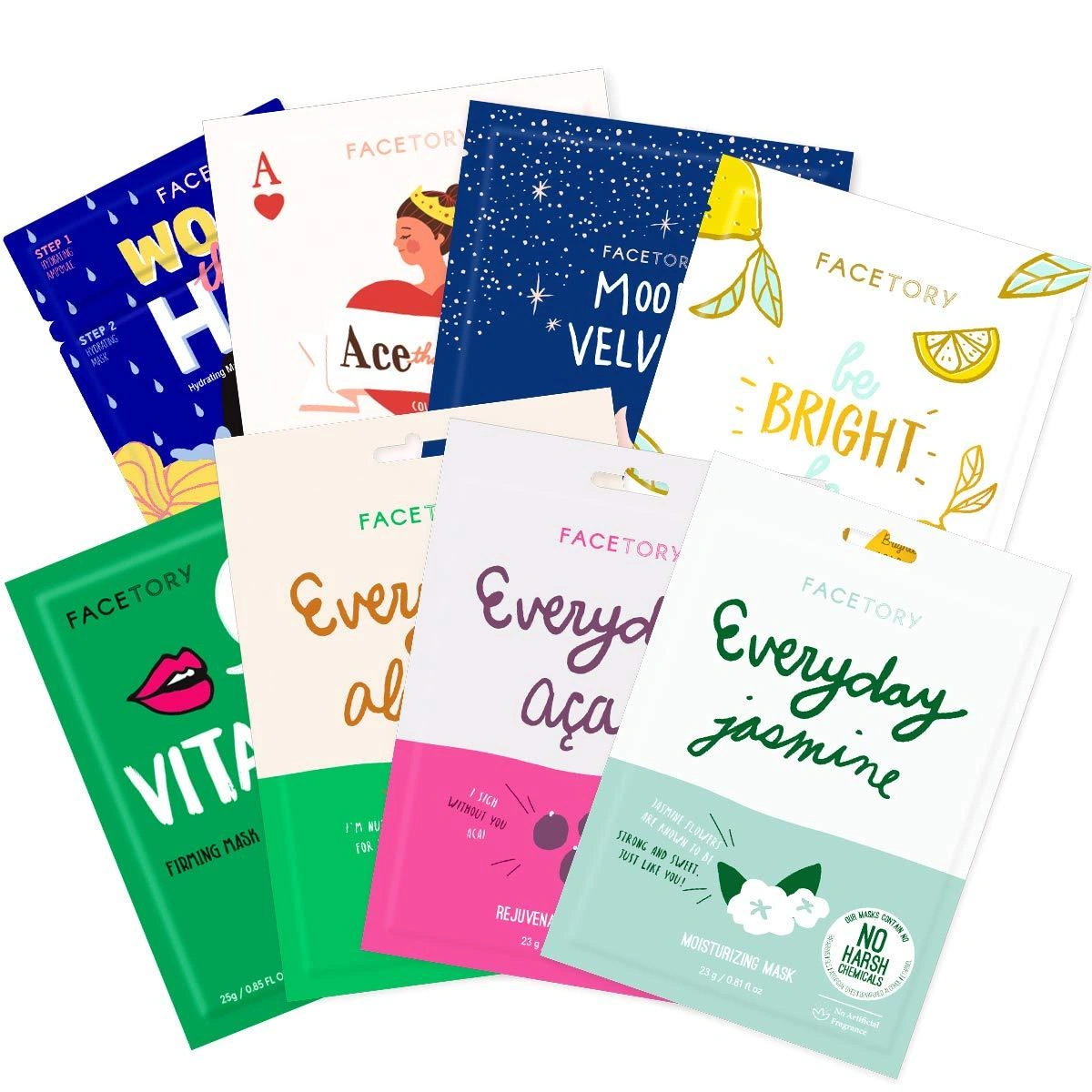 Facetory Dry Skin Type Sheet Mask Collection Pack Of 8 by FaceTory