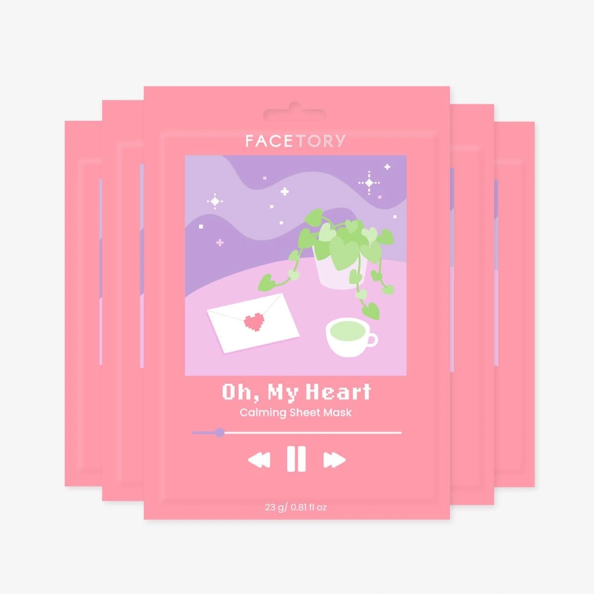Oh My Heart Calming Sheet Mask With Heartleaf Extract 10-Pack by FaceTory
