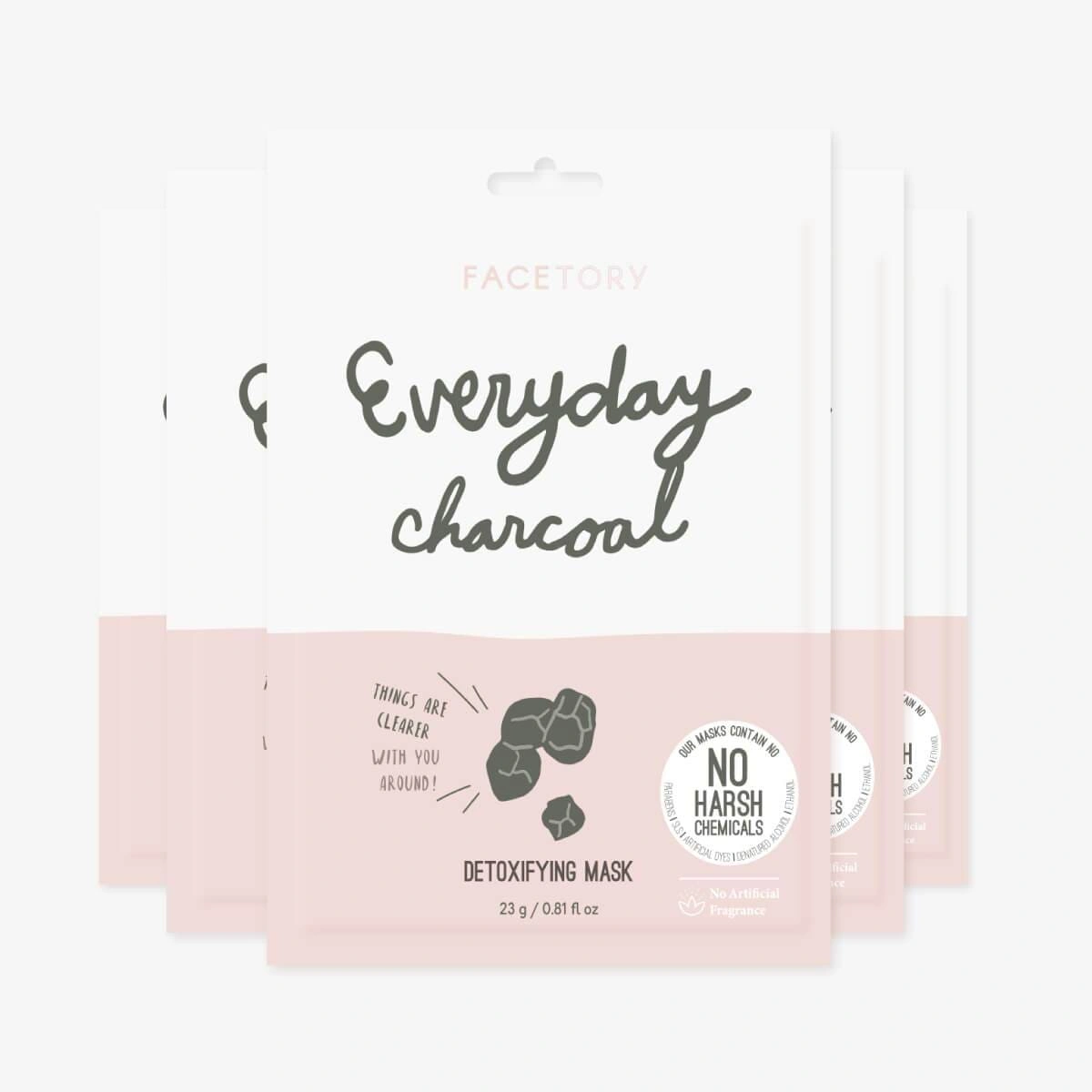 Everyday Charcoal Detoxifying Sheet Mask 5-Pack by FaceTory