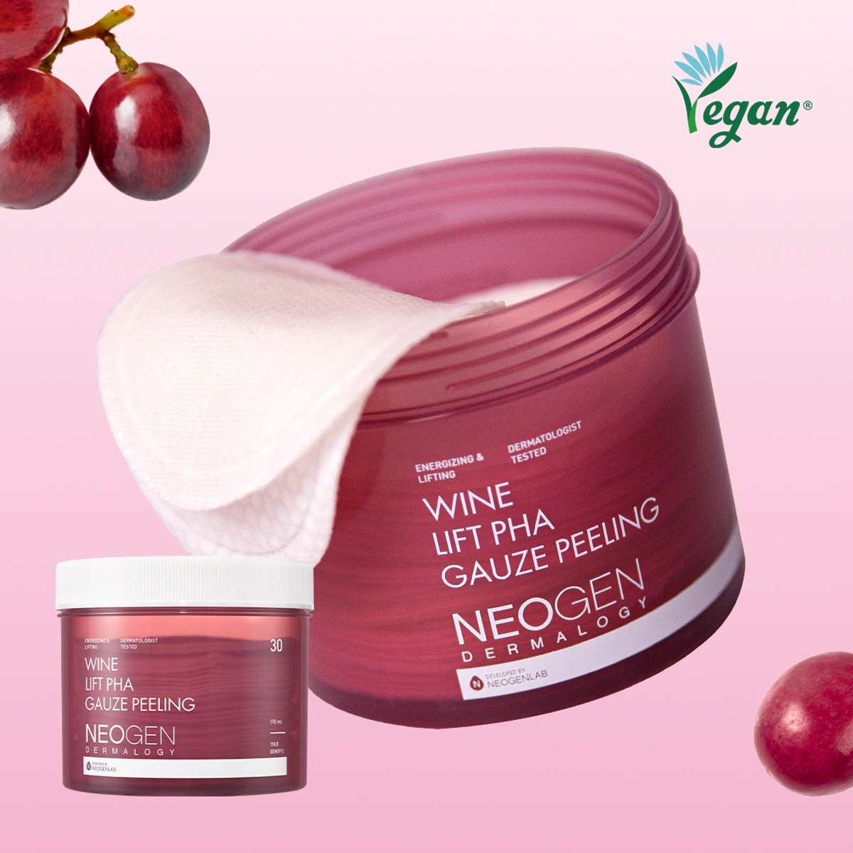 Neogen Dermalogy Wine Lift Pha Gauze Peeling 30 Sheets by Neogen