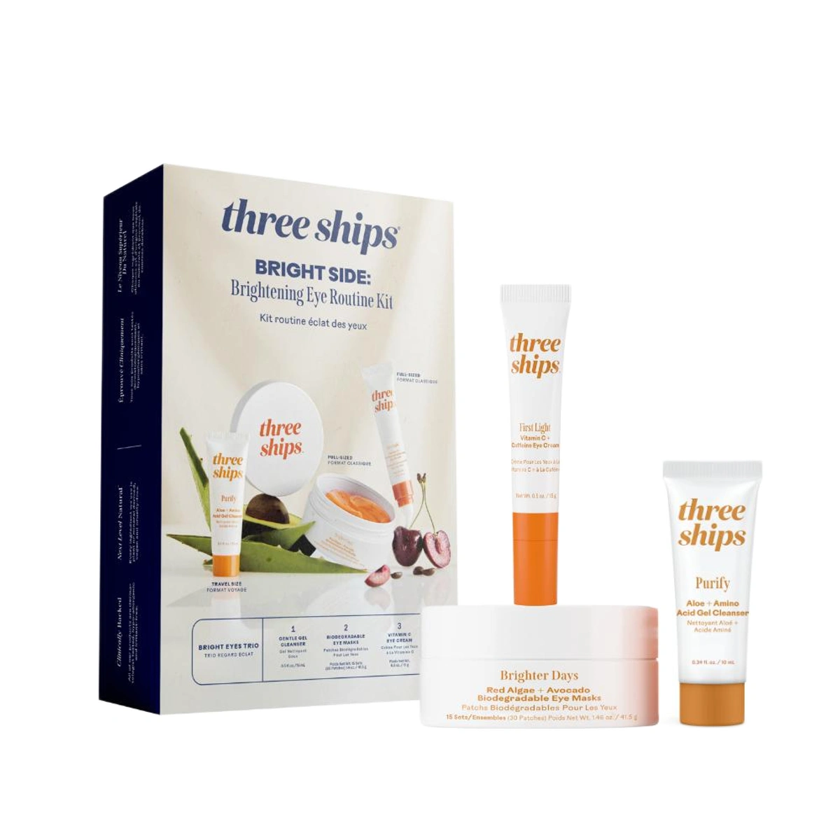 Bright Side Brightening Eye Routine Kit by Three Ships