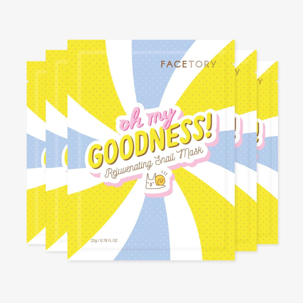 Oh My Goodness Rejuvenating Snail Mask 5-Pack by FaceTory