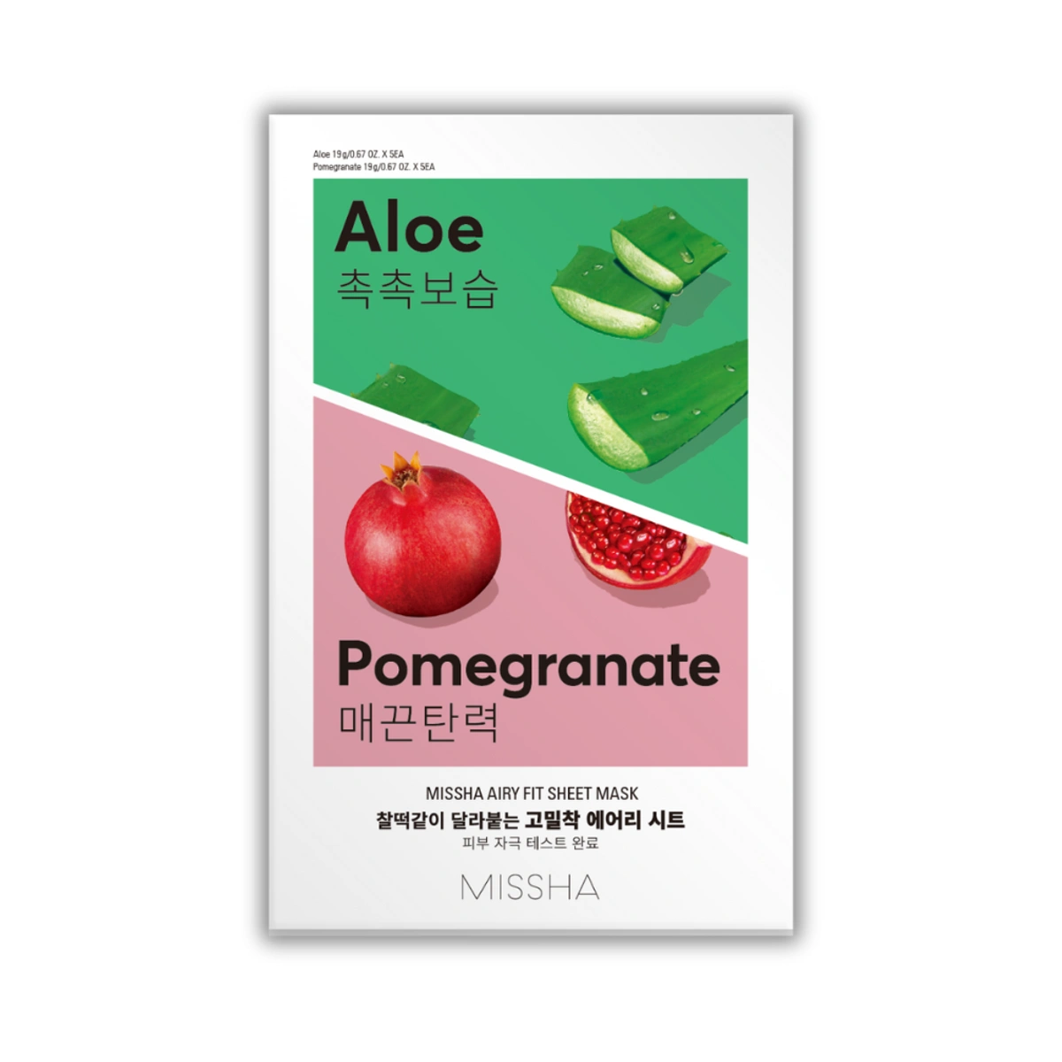 Airy Fit Sheet Mask Aloe Pomegranate 10 Pk by Missha