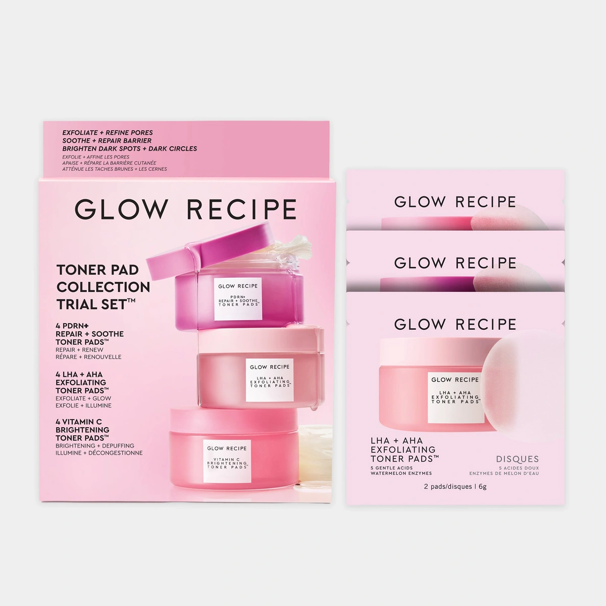 Korean Toner Pad Collection Trial Set by Glow Recipe