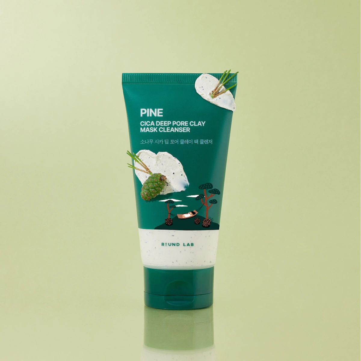 Pine Cica Deep Pore Clay Mask Cleanser by Round Lab
