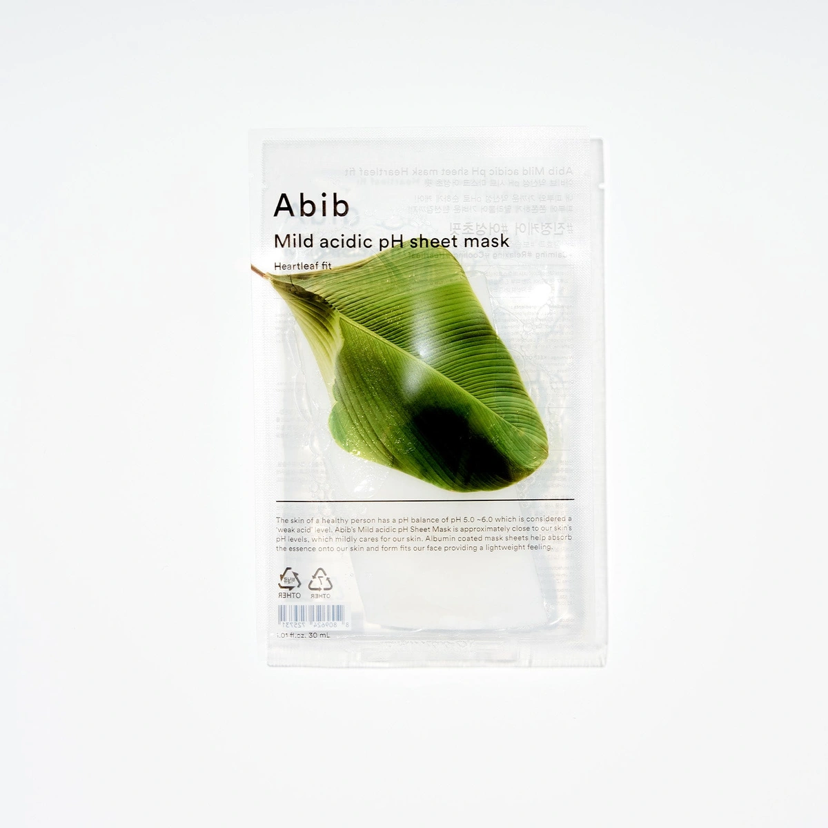 Mild Acidic Ph Sheet Mask Heartleaf Fit 10 Sheets by Abib