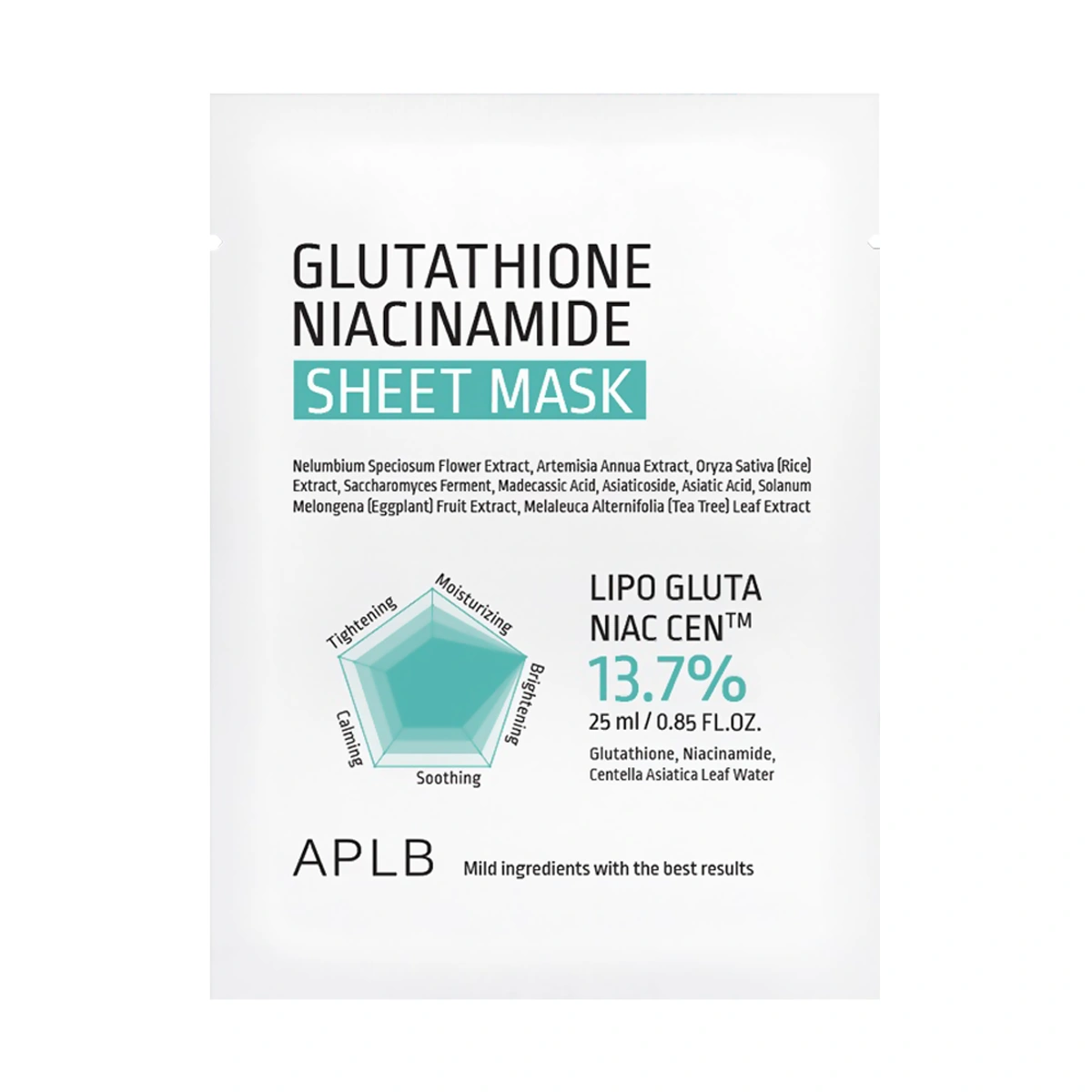 Glutathione Niacinamide Sheet Mask 10 Sheets by APLB