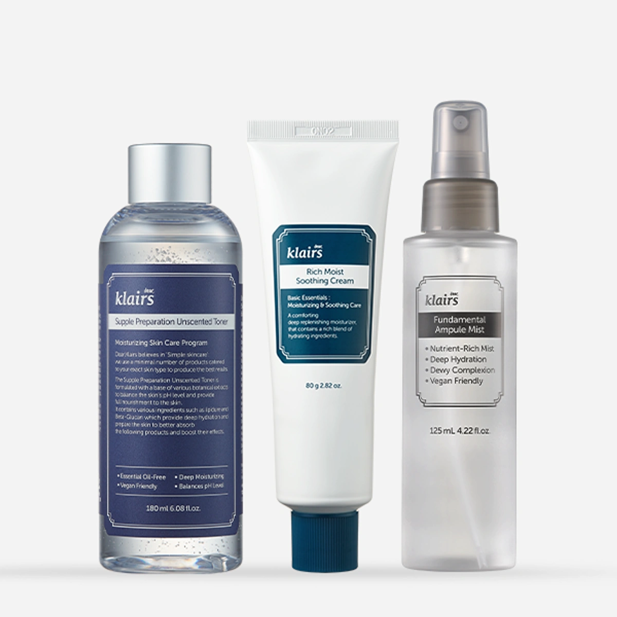 All Day Moisturizing Kit 3pc Toner Cream Mist by Klairs